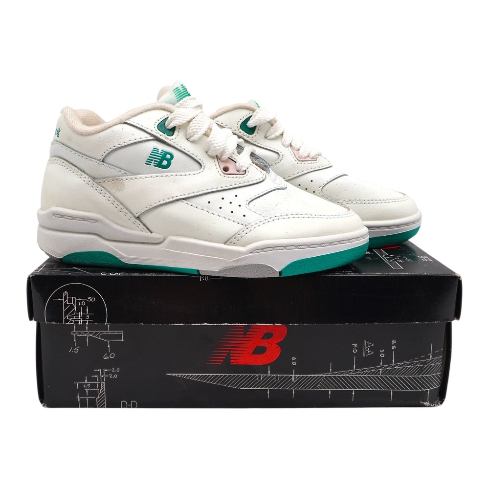 New Balance KC500GR Shoes Kids 11.5 M Vintage 90s White Green Leather Deadstock